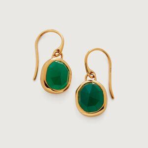 Monica Vinader Siren Wire Earrings - Green Onyx